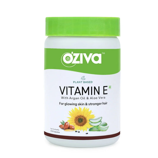 OZiva Plant Based Natural Vitamin E (With Argan oil + Aloe vera) -30 Veg capsOZiva Plant Based Natural Vitamin E (With Argan oil + Aloe vera) -30 Veg caps