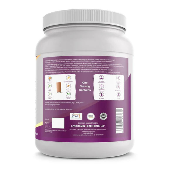 Livestamin Whey Protein For Women - Chocolate Flavour - 500 gm