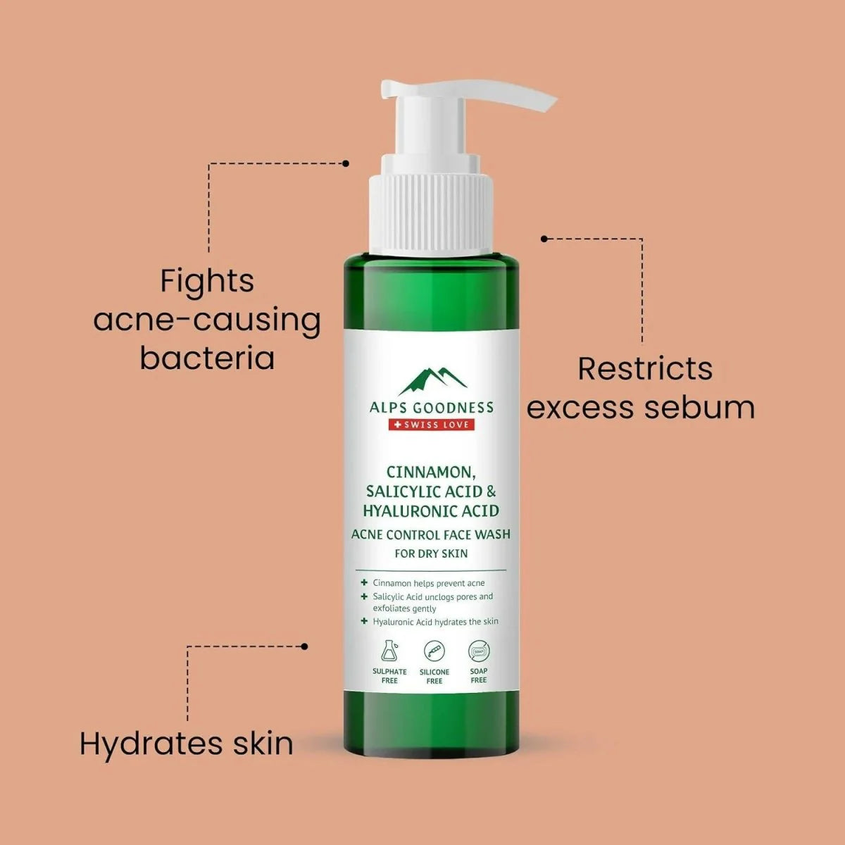 Alps Goodness Cinnamon, Salicylic Acid & Hyaluronic Acid Facewash