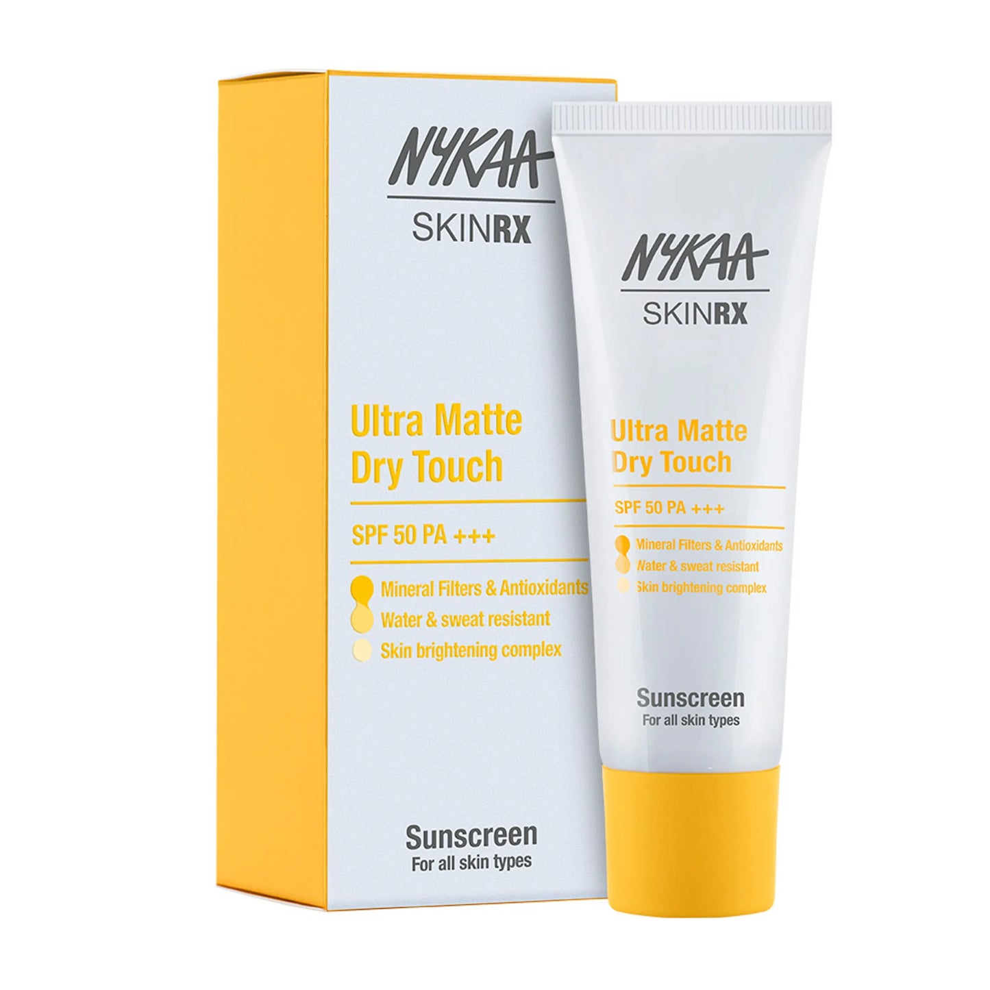 Nykaa SKINRX Ultra Matte Dry Touch Sunscreen SPF 50 PA+++ , Lightweight Matte Finish, No White Cast - 50 gm