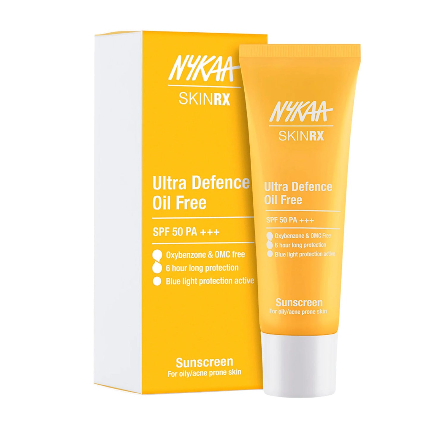 Nykaa SKINRX Ultra Defence Oil-Free Sunscreen for Lightweight, Non-Greasy, No White Cast - 50 gm