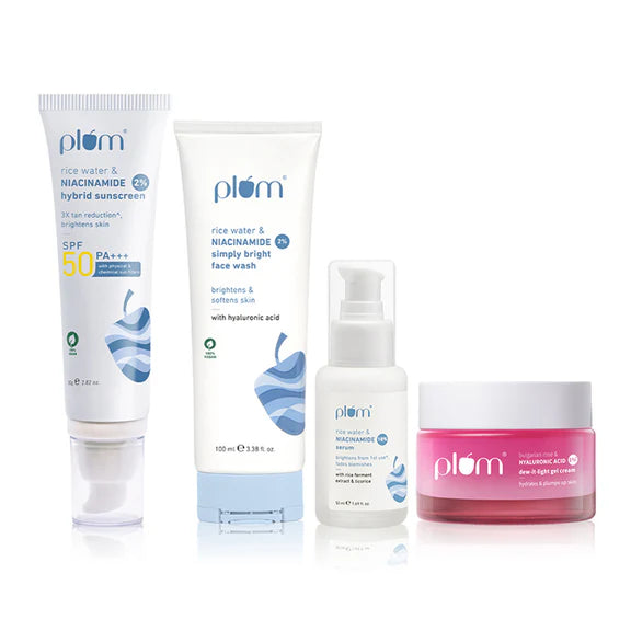 Plum Niacinamide & Hyaluronic Acid CSMS Combo for Bright, Hydrated & Plumped Skin - combo