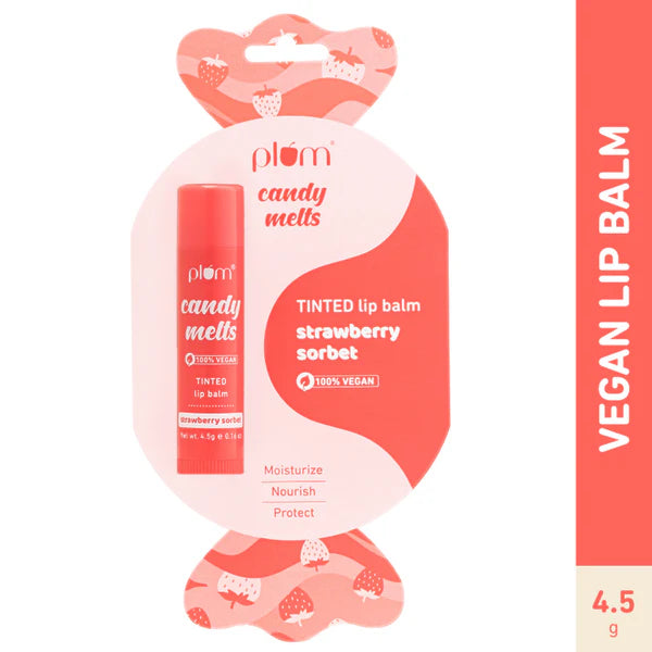 Plum Candy Melts Tinted Lip Balm - Strawberry Sorbet - 4. 5 gm