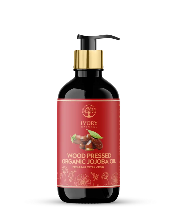 Ivory Natural Wood Pressed Organic Jojoba Oil Premium & Extra Virgin For Smooth Dry Skin, Avoid Flakiness, & Improve Skin Elasticity - 200 ml