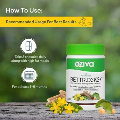 OZiva Plant Based Bettr.D3K2+ Capsules -60 Caps