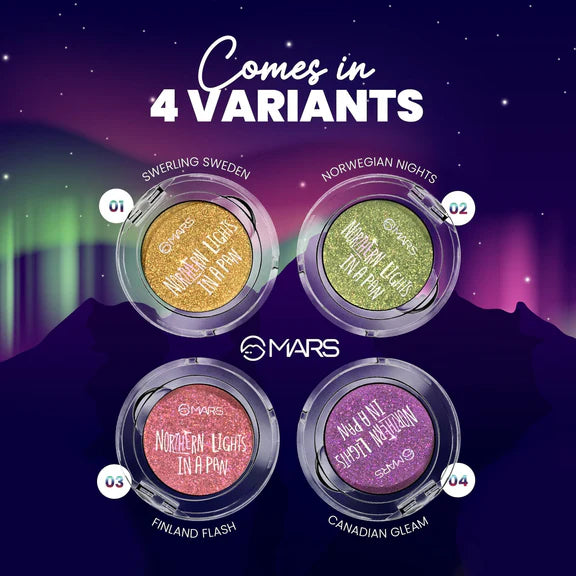 MARS Cosmetics Northern Lights In A Pan Eyeshadow Palette - 02 Norwegian Nights - 0.5 gm