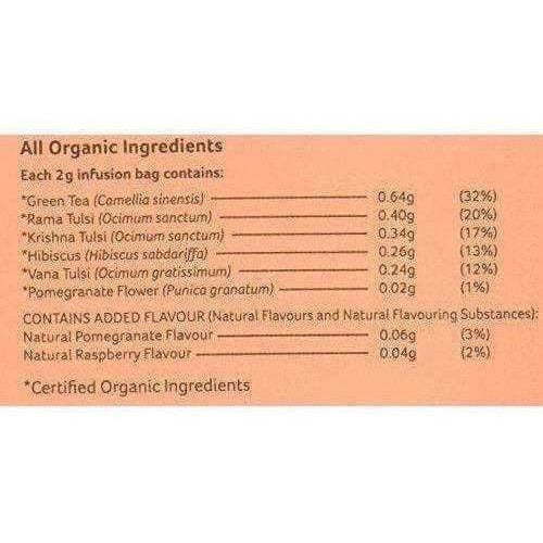 Organic India Tulsi Green Tea, Pomegranate Tea Bags