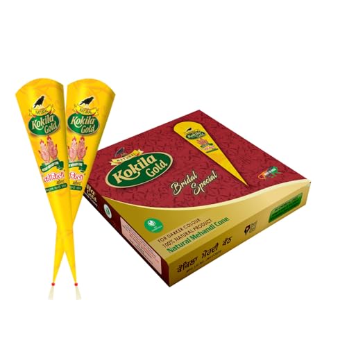 Kokila Bridal Special Premium Gold Mehendi Cones - 35 gm - Pack of 12