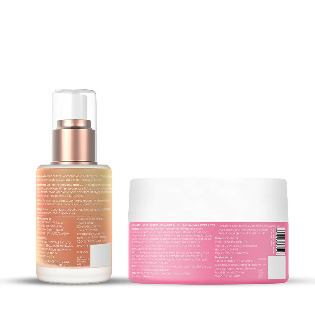 PLIX The Plant Fix 24k Guava Gold Lightweight Face Serum and Moisturizer Combo -combo