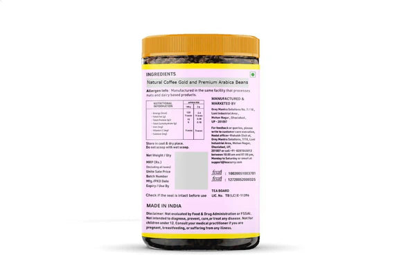 Teacurry Gold Instant Coffee Powder - Arabica Freeze Dried Coffee for Instant Hot & Cold Coffee - 50 gm