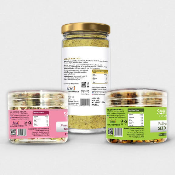Sorich Organics Mother's Superfood Mix, Badam Milk & Pudina Seeds Mix - Combo - Combo