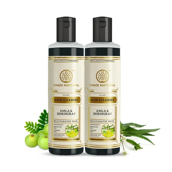 Khadi Natural Ayurvedic Amla and Bhringraj Hair Cleanser/Shampoo - 210 ml - Pack of 1
