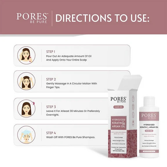 Pores Be Pure Keratin & Argan Hair Oil - 100 ml