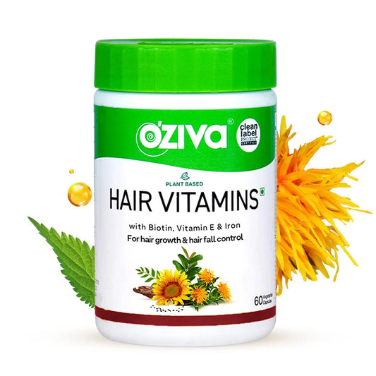 OZiva Hair Vitamins (With Biotin, Iron & Vitamin E) -60 caps