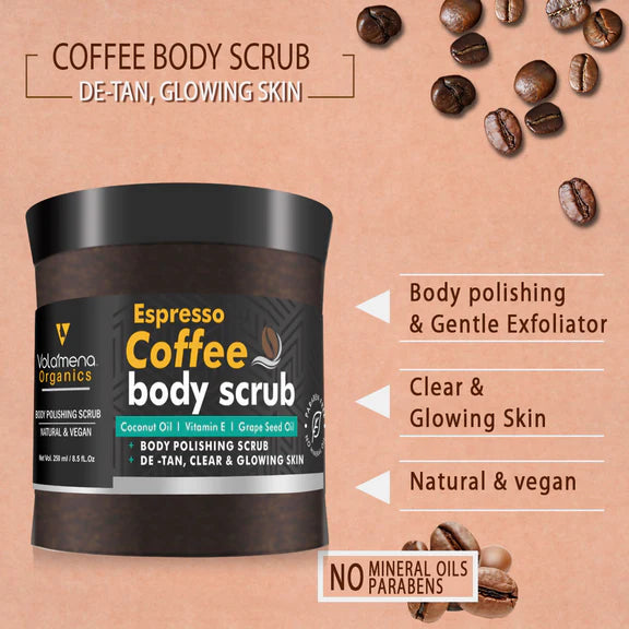 Volamena Arabica Espresso Coffee Body Polishing Scrub - 250 gm