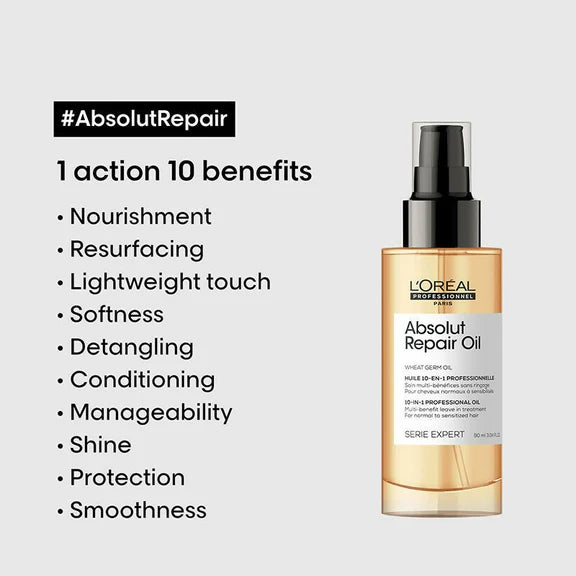 L'Oreal Paris Absolut Repair 10-In-1 Multi-Benefit Hair Serum Oil - 90 ml