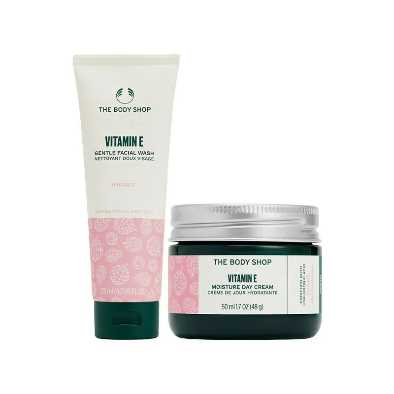 The Body Shop Vitamin E Moisture Cream & Face Wash Combo -combo