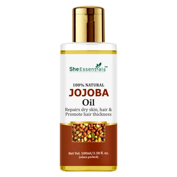 She Essentials Pure Cold Pressed Natural Unrefined Jojoba Oil For Face, Hair & Skin - 100 ml