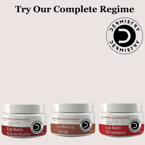 Dermistry Exfoliating Lightening Coffee & Sugar Lip Scrub for Dark Dry Chapped Lips & Pigmentation - 15 ml