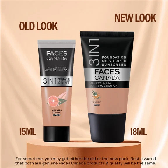 Faces Canada All Day Hydra Matte Mini Foundation - Warm Natural 021 - 18 ml