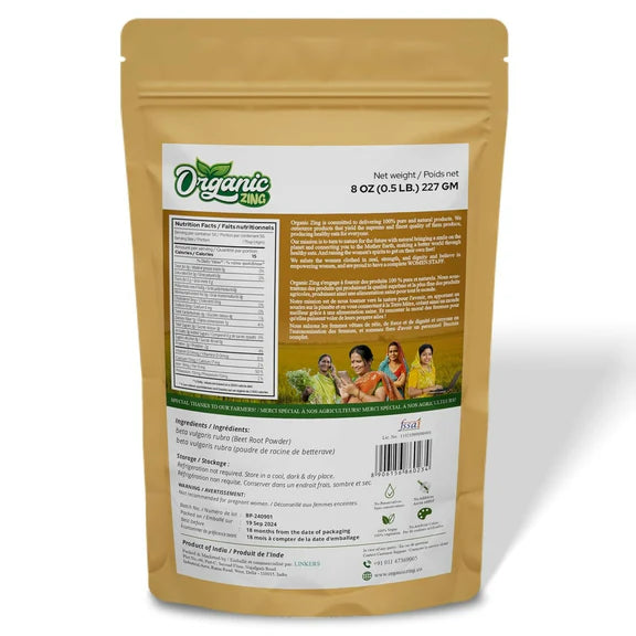 Organic Zing Organic Beetroot Powder - 227 gm