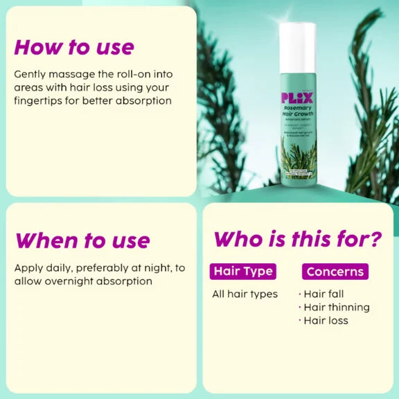 PLIX The Plant Fix Rosemary Hair Growth Advanced Serum Roll-On - 10 ml