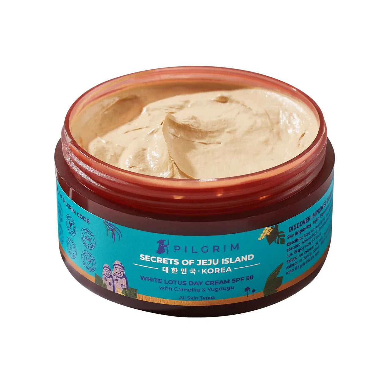 Pilgrim Korean White Lotus Day Cream SPF 50 With Camellia And Yugdugu -100 gm