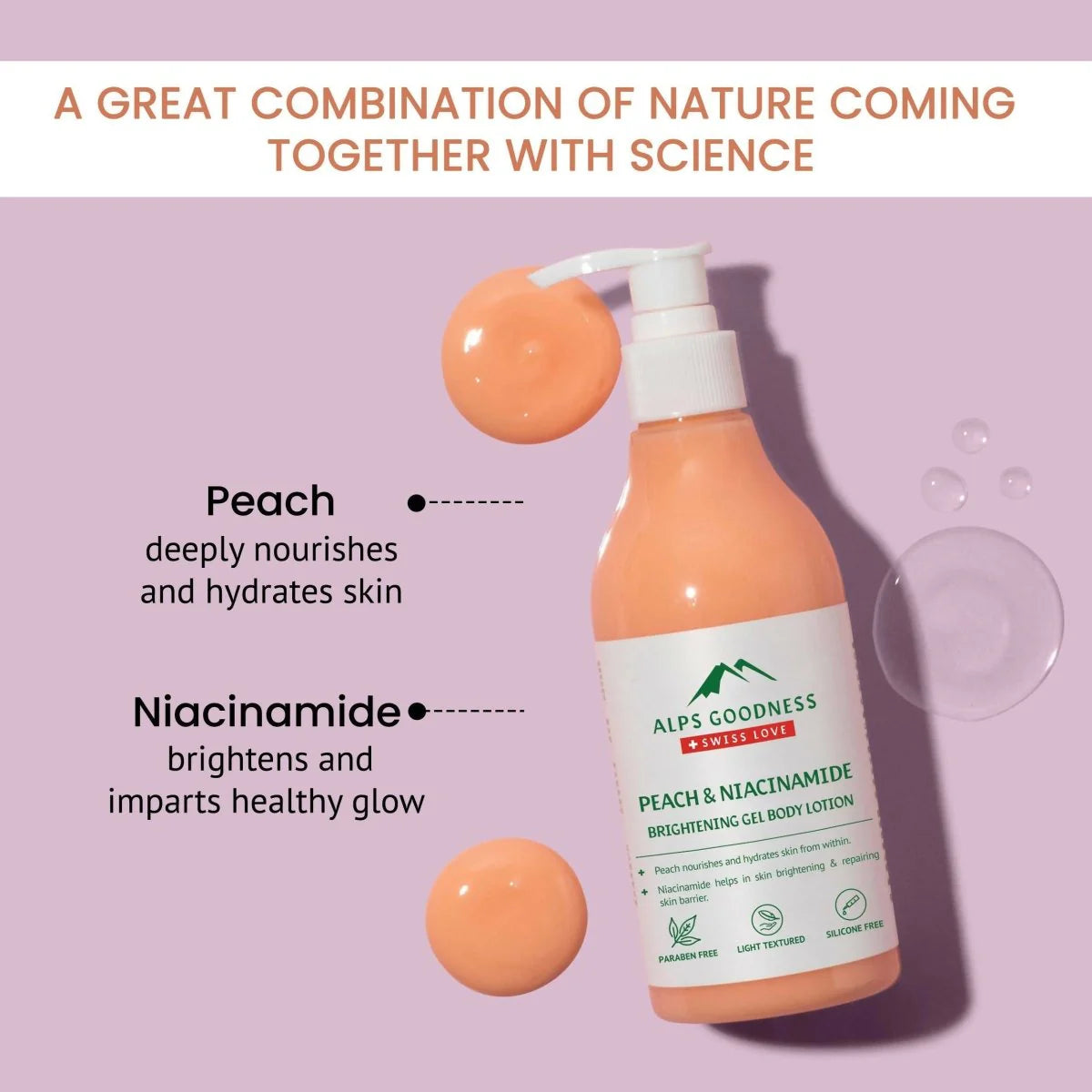 Alps Goodness Peach & Niacinamide Brightening Gel Body Lotion