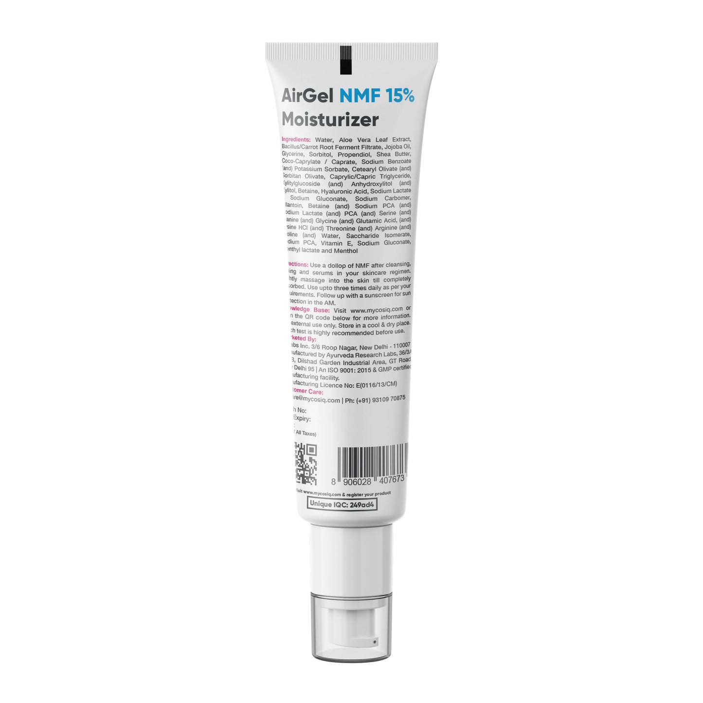 Cos-IQ AirGel NMF 15% for Dry to Normal Skin Moisturizer - 100 ml