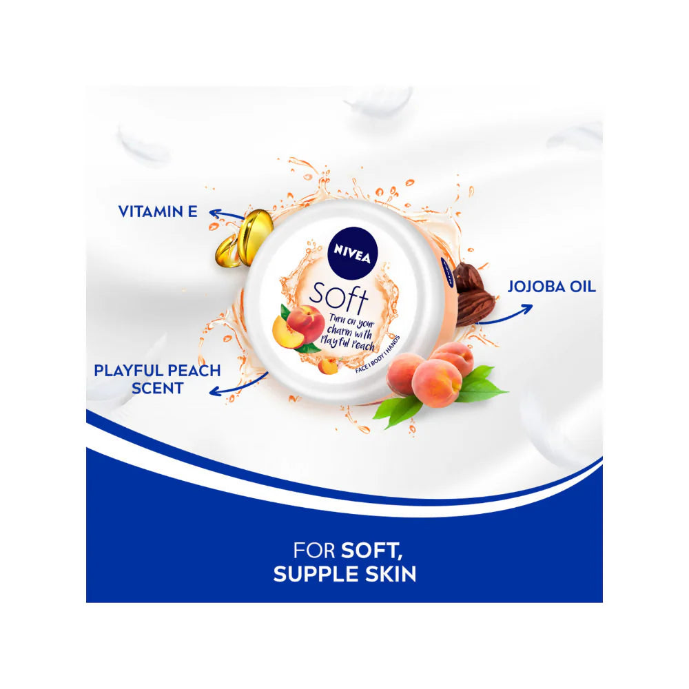 Nivea Soft Light Moisturizer Cream Playful Peach - 50 ml