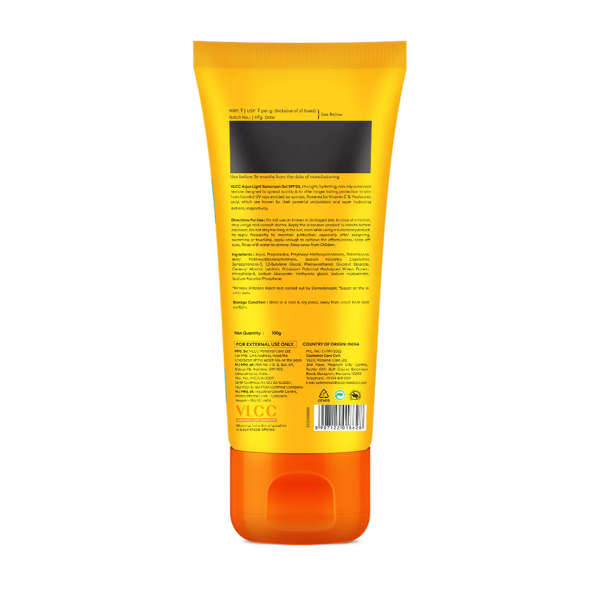 VLCC Aqua Light Sunscreen Gel SPF 70 PA++++ - 100 gm
