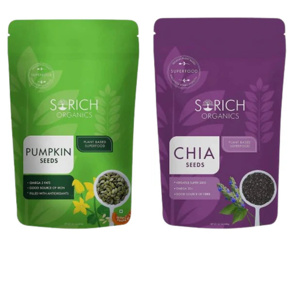 Sorich Organics Combo Pack of Pumpkin Seeds & Chia Seeds - combo