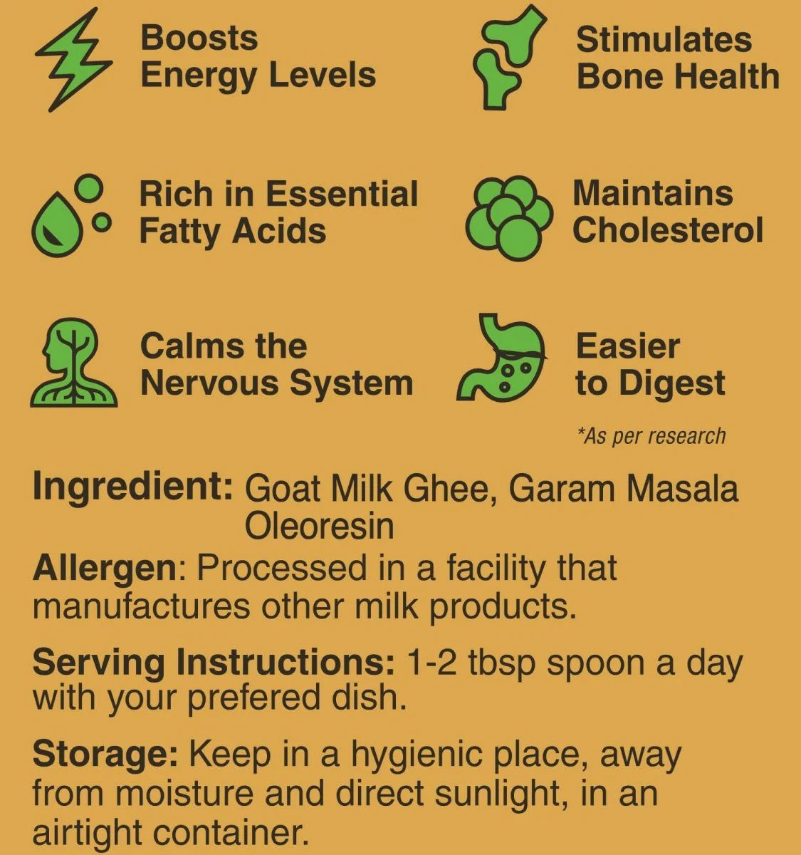 Aadvik A2 Goat Milk Ghee Infused with Garam Masala | Naturally Fed Goats Ghee | Authentic Indian Aromas