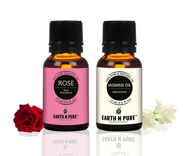 Earth N Pure Rose Essential Oil and Jasmine Essential Oil - combo