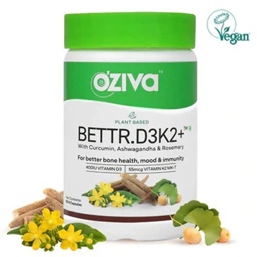 OZiva Plant Based Bettr.D3K2+ Capsules -60 Caps
