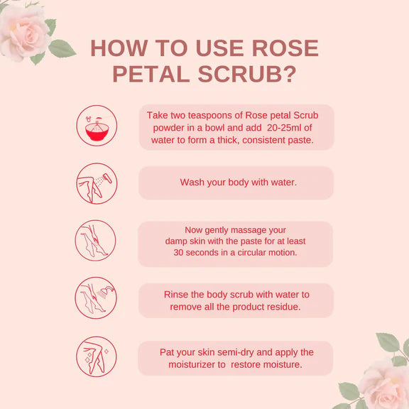 Kimayra Natural Rose Petal Face & Body Scrub For Brightening Skin, Help in Reduce Fine Lines, Wrinkles & Blemishes - 80 gm