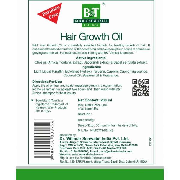 Dr. Willmar Schwabe India B&T Hair Growth Oil Hair Oil -200 ml