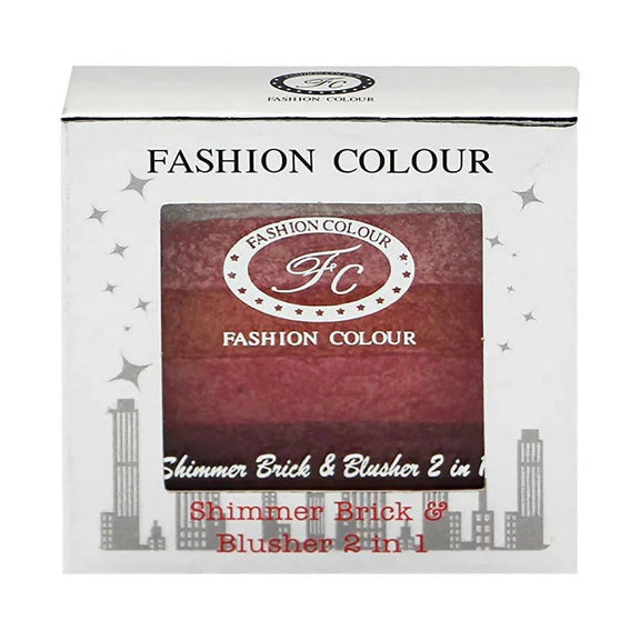 Fashion Colour Shimmer Brick & Blusher 2 in 1 Glow Bronzer Powder-Shade 01 (Medium To Fair) - Shade 01