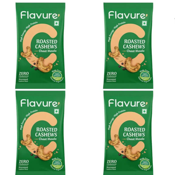 Flavure Roasted Cashew - Chaat Masala - 25 gm - Pack of 4