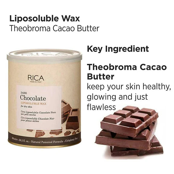 Rica Dark Chocolate Liposoluble Wax for Dry Skin - 800 ml