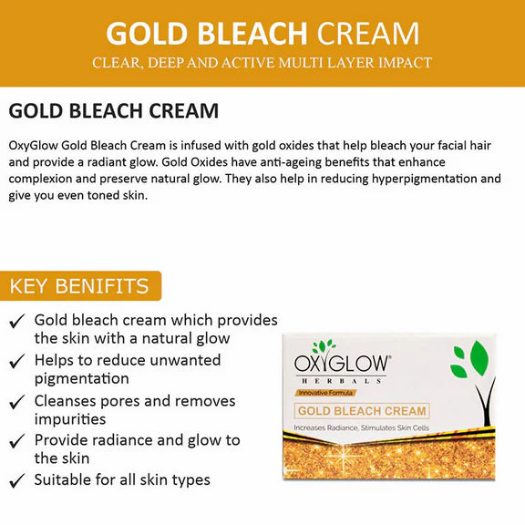 Oxyglow Herbals Gold Bleach Cream - 50 gm