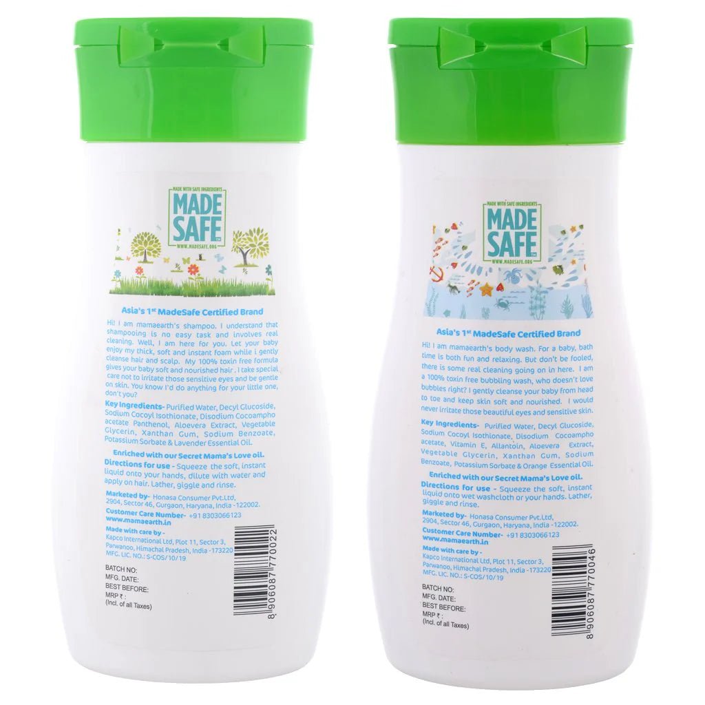 Mamaearth Deeply Nourishing Body Wash And Gentle Cleansing Shampoo For Babies