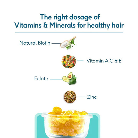 HK Vitals Hair Strength Biotin Gummies - Mango Flavor - 60 gummies