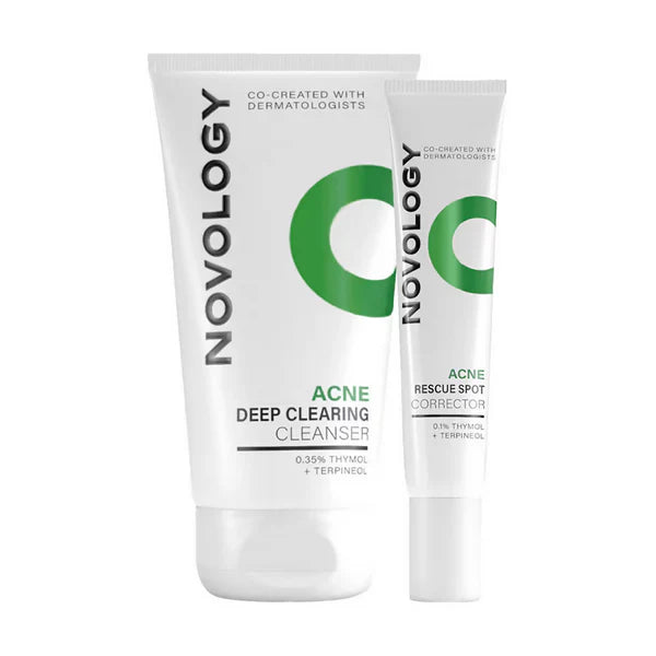 Novology Acne Reduction Cleanser + Acne Spot Corrector Gel Combo - combo