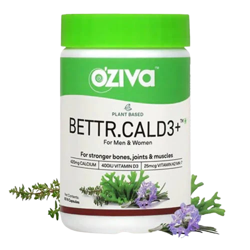 OZiva Plant Based Bettr.CalD3+ Capsules For Men And Women -60 Caps