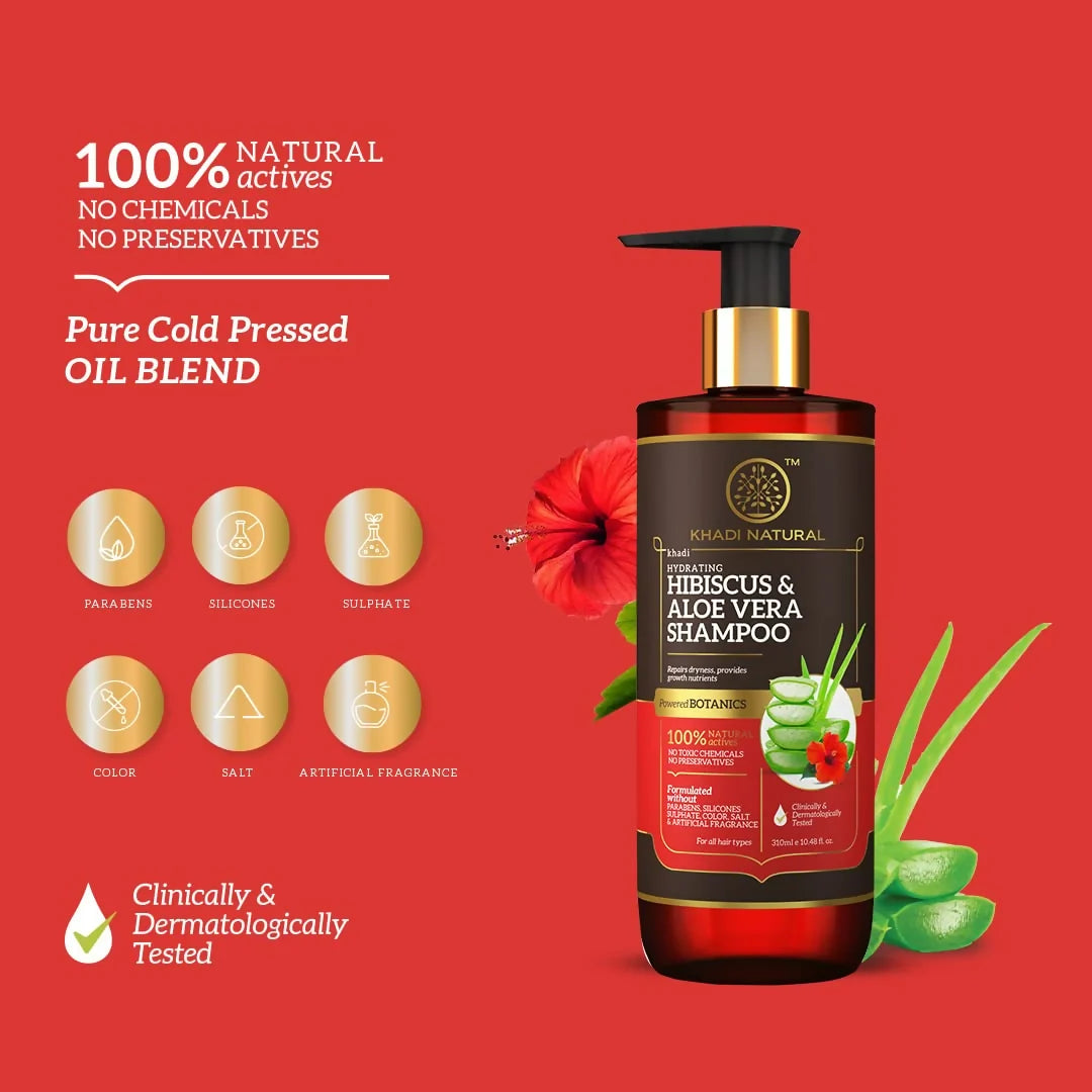 Khadi Natural Hibiscus & Aloevera Shampoo - 310 ml