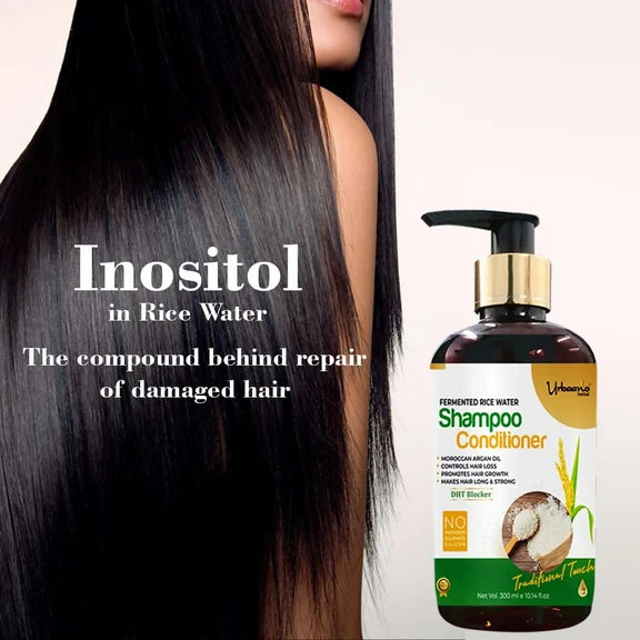 Urbaano Herbal Natural 21 Onion Hair Oil & Fermented Rice Extract Rich Shampoo - combo