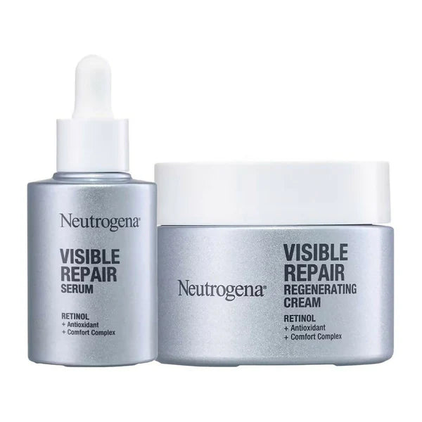 Neutrogena Visible Repair Retinol Face Serum & Moisturizer Duo for Anti-Ageing, Wrinkles, Fine Lines - combo