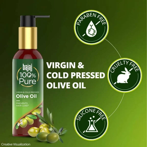 Bajaj 100% Pure Olive Oil for Prevents Hair Loss - 200 ml