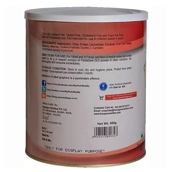 PentaSure DLS Dialysis Care Powder - Vanilla Flavor - 400 gm